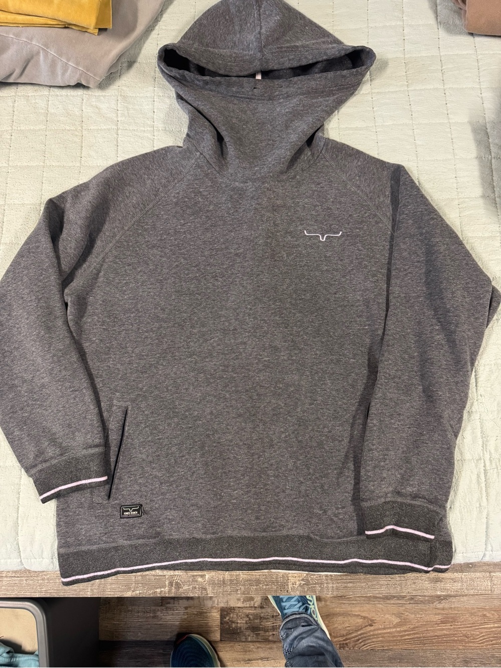 Kimes Ranch Heather Charcoal Pullover Hoodie with Subtle Logo